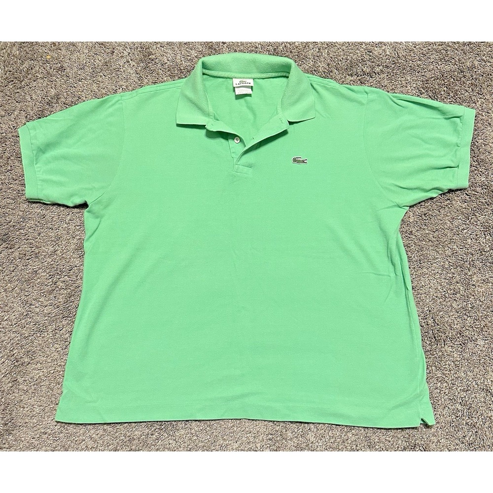 Lacoste Polo Shirt Men's Size 7 Green Short Sleeve 100% Cotton (~US XXL)